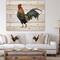 Designart - chicken rooster - Farmhouse Animals of Painting Print on Natural Pine Wood